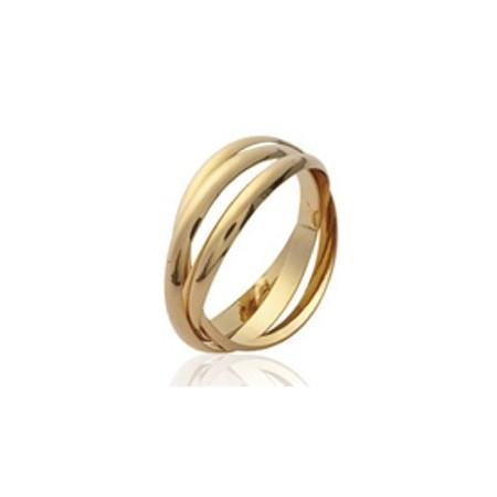 Bague plaqué or jaune 3 anneaux mobiles - Bijouterieonline.com