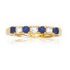Bague plaqué or de fiançailles avec zirconia couleur saphir