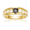 Bague plaqué or avec oxyde de zirconium carré noir