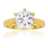 Bague plaqué or solitaire avec zirconias de 10mm