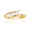 Bague plaqué or et 3 oxyde de zirconium