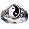 Bague ying yang en argent.