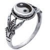 Bague ying yang en argent.