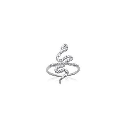 Bague serpent en argent et oxydes de zirconium.