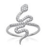 Bague serpent en argent et oxydes de zirconium.