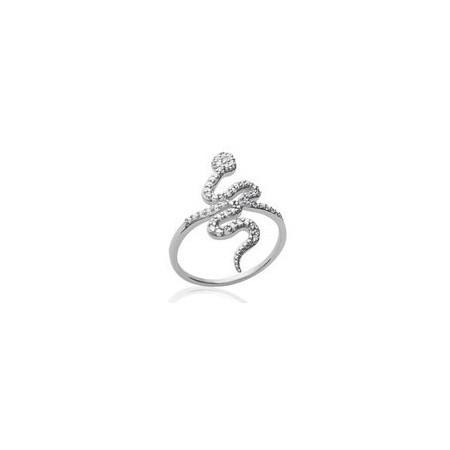 Bague serpent en argent et oxydes de zirconium.