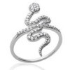 Bague serpent en argent et oxydes de zirconium.