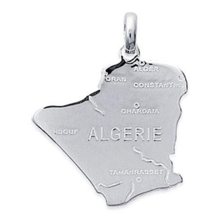 Pendentif en argent carte de l'Algérie