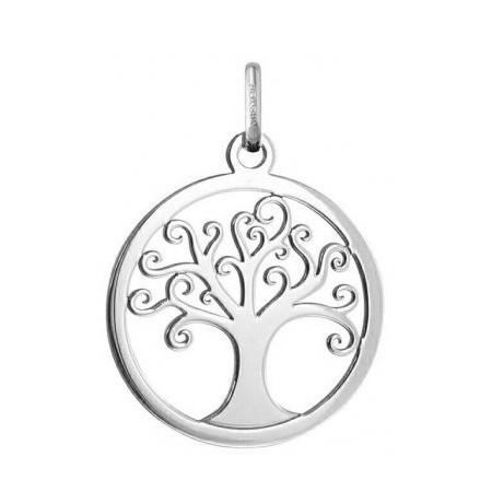 Pendentif arbre de vie ajouré or blanc