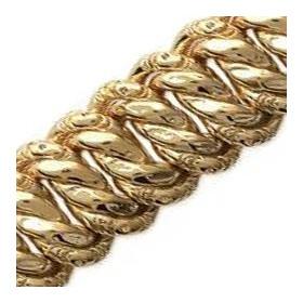 Bracelet mailles américaines plaqué or 13 mm. - Bijouterieonline.com