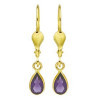 boucles d'oreilles or et  améthystes