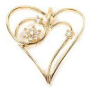 Pendentif coeur plaqué or et oxydes de zirconium.
