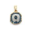 Pendentif plaqué or avec saphirs synthétiques et oxydes de zirconium.