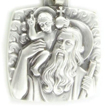 Porte-clés acier Saint Christophe avec gravure