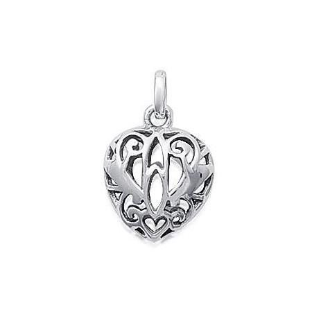 pendentif coeur ajouré en argent