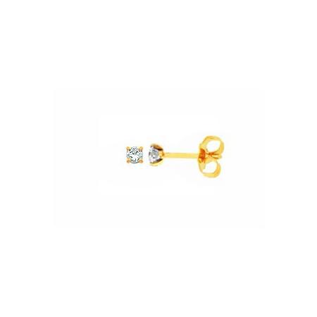 Clous d'oreilles or jaune et diamants