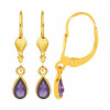 boucles d'oreilles or et  améthystes