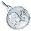 Médaille baptême ange à la colombe en argent