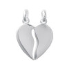 Pendentif coeur à partager en argent.