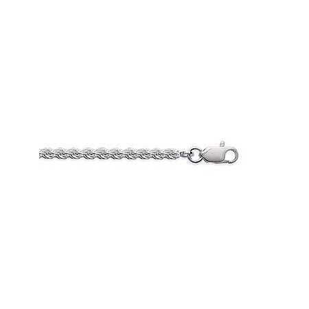 Chaîne en argent maille corde ronde 3 mm