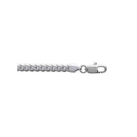 Chaîne en argent maille anglaise bombée 4 mm