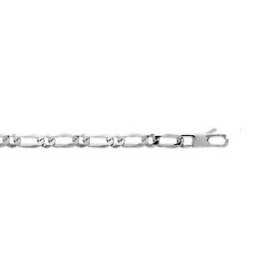 Chaîne en argent maille figaro diamantée 6 mm - Bijouterieonline.com