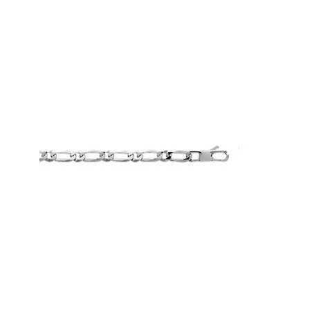 Chaîne en argent maille figaro diamantée 6 mm