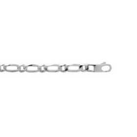 Chaîne en argent maille figaro diamantée 7 mm - Bijouterieonline.com