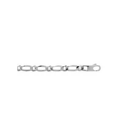 Chaîne en argent maille figaro  diamantée 7 mm