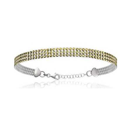 Bracelet argent pavage de cristal vert tendre