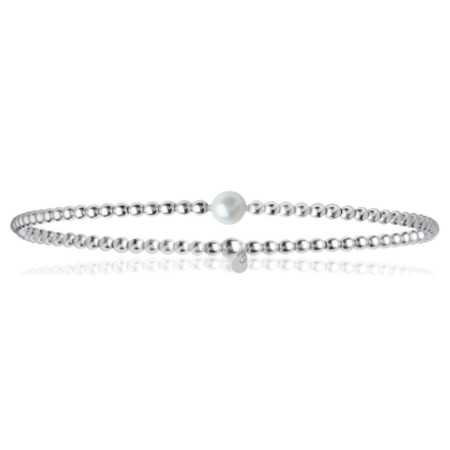 Bracelet argent avec perle véritable de 4,5/5mm