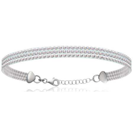 Bracelet argent pavage de cristal irisé