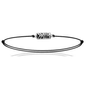 Bracelet argent tiki en argent et onyx synthétique de 13 mm