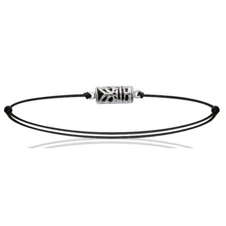 Bracelet argent tiki en argent et onyx synthétique de 13 mm