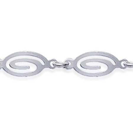 Bracelet argent motifs spirales alongées