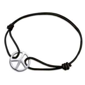 Bracelet argent motif peace and love ajouré de 18 mm