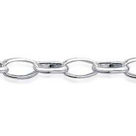 Bracelet argent façon maille forçat étirée de 3 mm