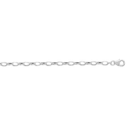 Bracelet argent façon maille forçat étirée de 3 mm - Bijouterieonline.com