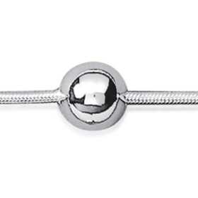 Bracelet argent cable argent avec boules lisses de 8 mm