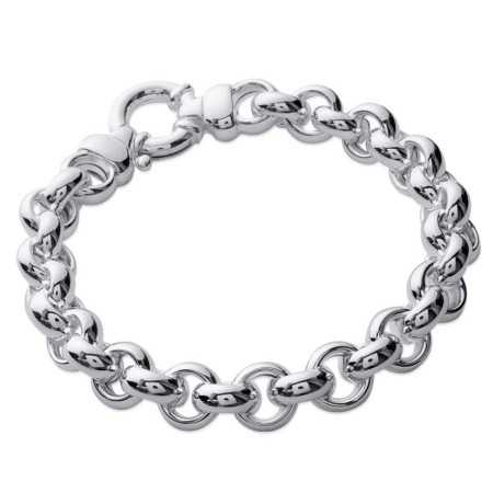 Bracelet argent très grosse maille forçat rond