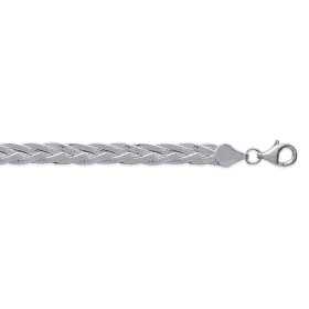 Bracelet argent maille trèsse plate 3 fils de 5 mm - Bijouterieonline.com