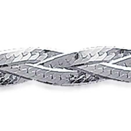 Bracelet argent maille trsse plate 2 fils de 4 mm