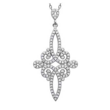 Collier argent motif style 1800