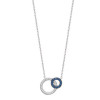 Collier argent motif éclipse, oxydes blanc de 13 mm