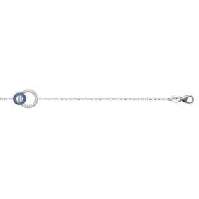 Bracelet argent motif éclipse, oxydes blanc de 10 mm - Bijouterieonline.com