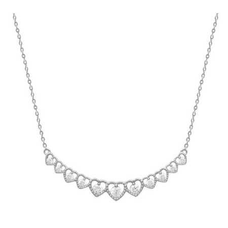 Collier argent coeurs façon dentelles