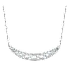 Collier argent vagues entrecroisées - Bijouterieonline.com