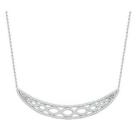 Collier argent vagues entrecroisées