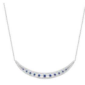 Collier argent oxydes de zirconium et saphirs synthétiques - Bijouterieonline.com