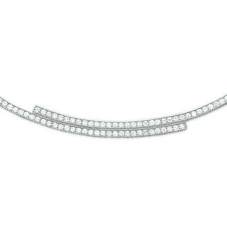 Collier argent oxydes de zirconium blanc